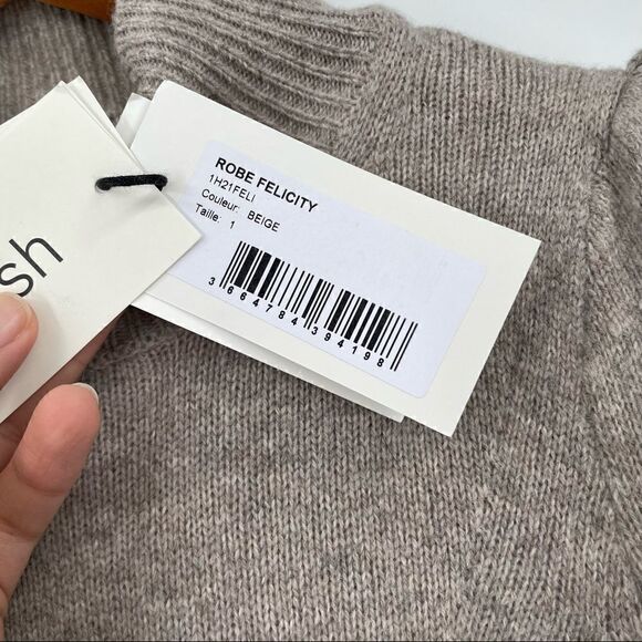 Ba&sh NWT Felicity Ballon Sleeve Mock Neck Wool blend Maxi Sweater Dress Small - Picture 12 of 14